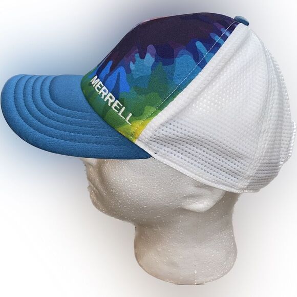 NWOT Merrell Ranger Multicolor Splatter Pattern Mesh Snapback Trucker Hat - Picture 4 of 7
